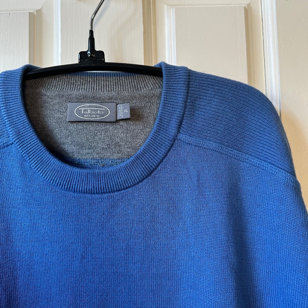 Talbots Mens - Blue Cotton Sweater - Size XL